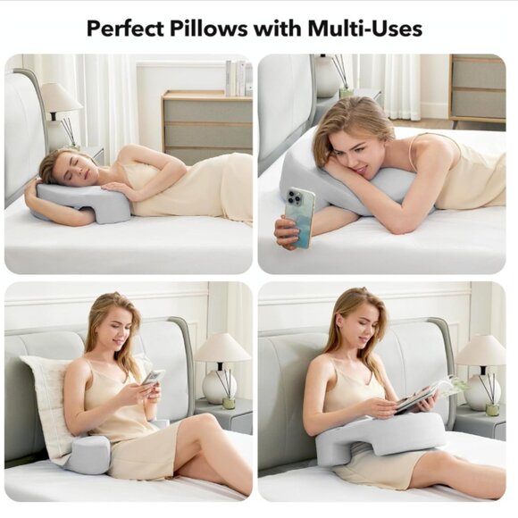 Side Sleeper Pillow with Arm Hole Memory Foam for Neck & Shoulder Pain Relief - Picture 2 of 8